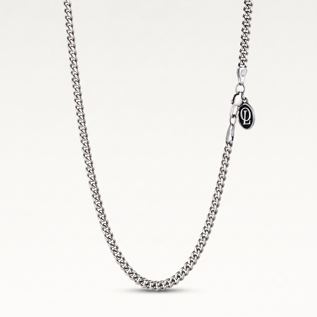 4mm Chain necklace in silver. Luxury mens chains