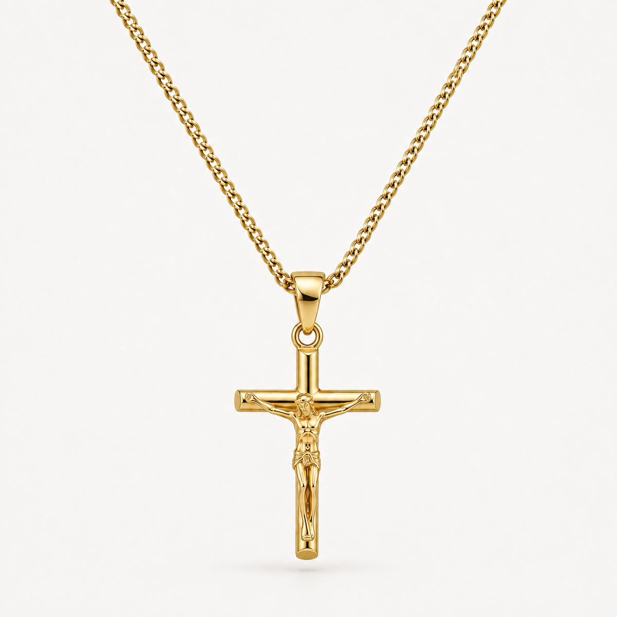 Gold Crucifix Cross Necklace Pendant