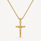 Gold Crucifix Cross Necklace Pendant