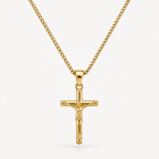 Gold Crucifix Cross Necklace Pendant