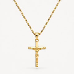 Gold Crucifix Cross Necklace Pendant