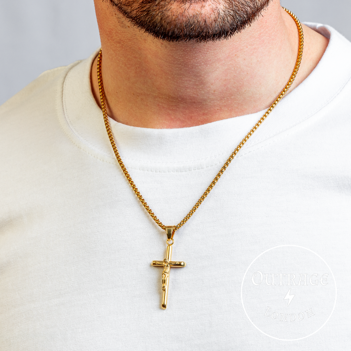 Gold Crucifix Necklace Pendant