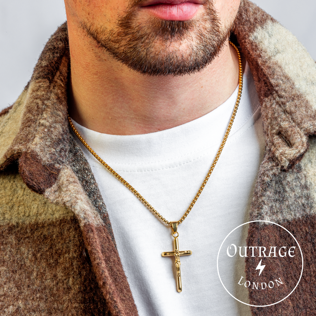 Gold Crucifix Necklace Pendant