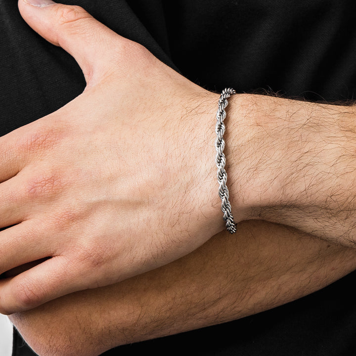 Silver Rope Chain Bracelet 5MM