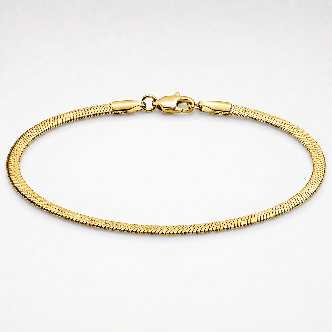 Gold Herringbone Bracelet – 3mm