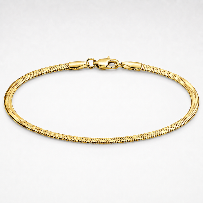 Gold Herringbone Bracelet – 3mm