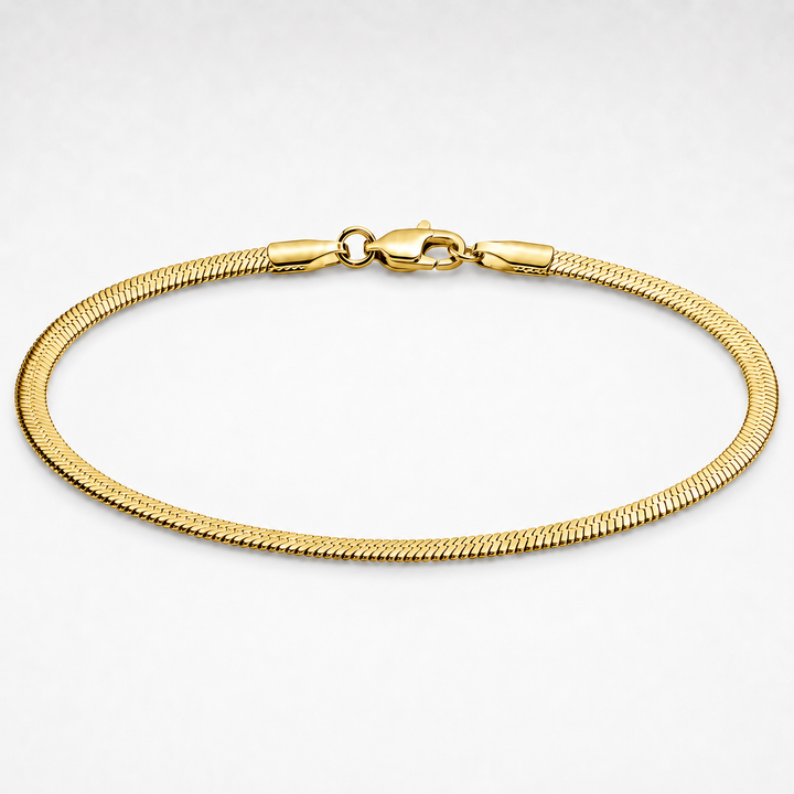 Gold Herringbone Bracelet – 3mm