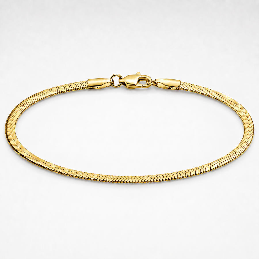 Gold Herringbone Bracelet – 3mm