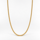 Gold Square Box Chain Necklace - 3mm