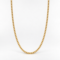 Gold Square Box Chain Necklace - 3mm