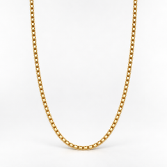 Gold Square Box Chain Necklace - 3mm