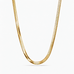 Gold Herringbone Chain Necklace – 5mm