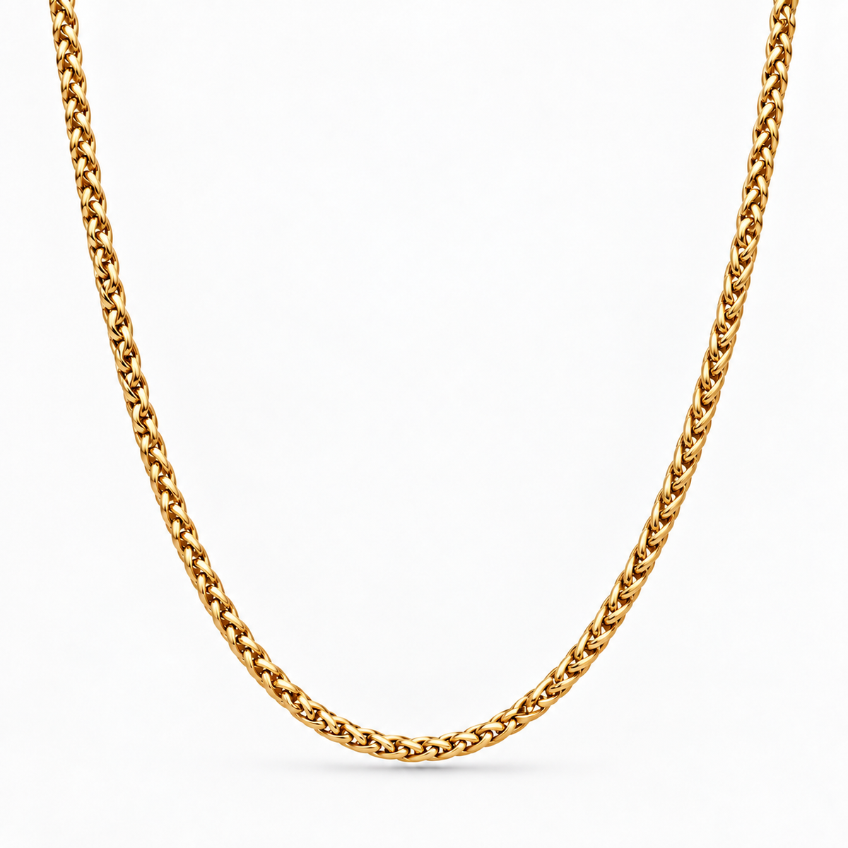 Gold Wheat Chain Necklace - 3mm