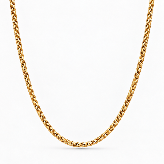 Gold Wheat Chain Necklace - 3mm