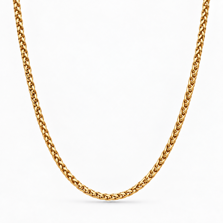 Gold Wheat Chain Necklace - 3mm
