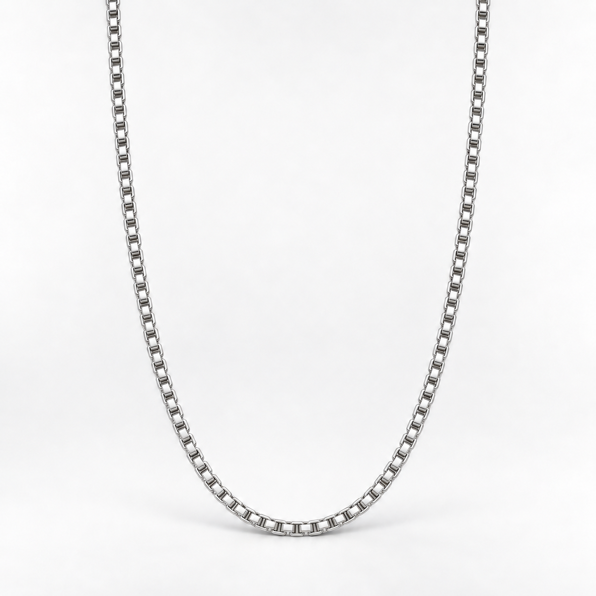 Silver Box Chain Necklace -3mm