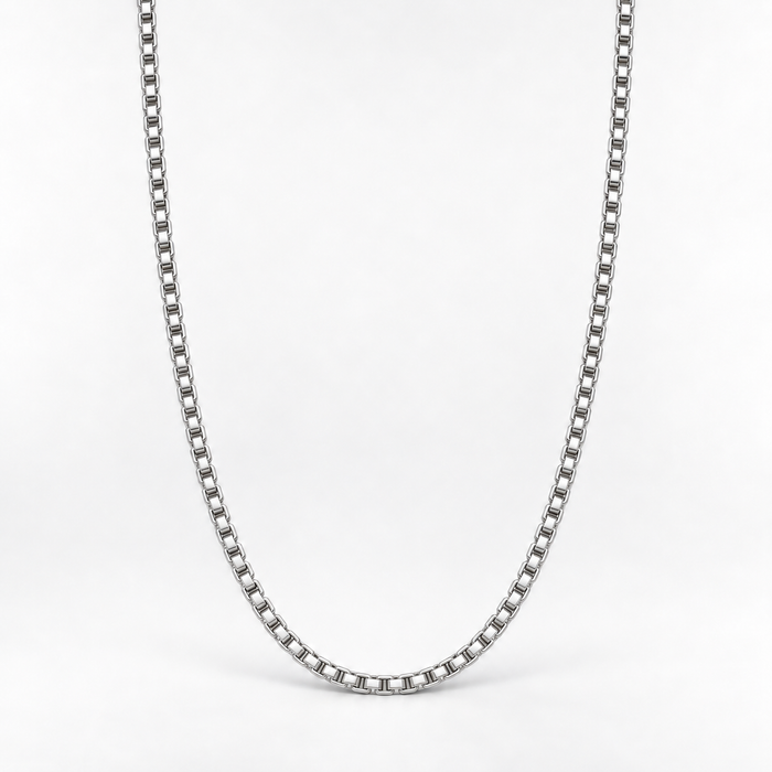 Silver Box Chain Necklace -3mm