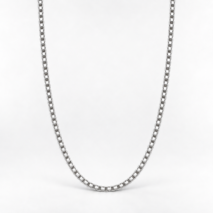 Silver Box Chain Necklace -3mm