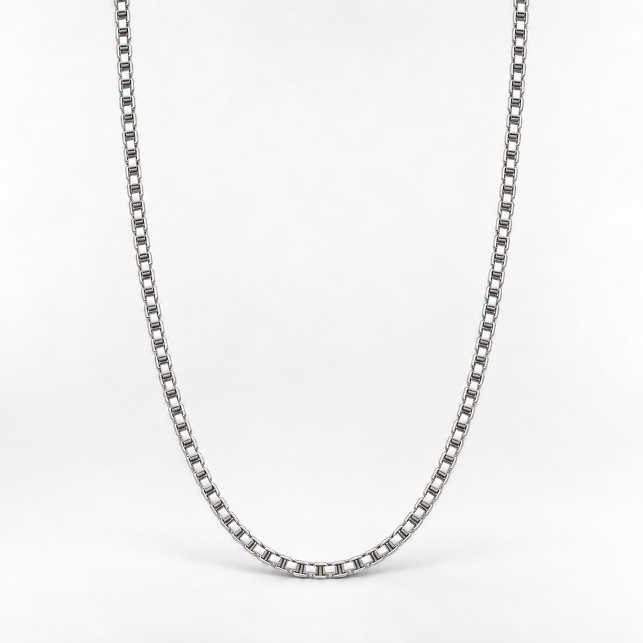 Silver Box Chain Necklace -3mm