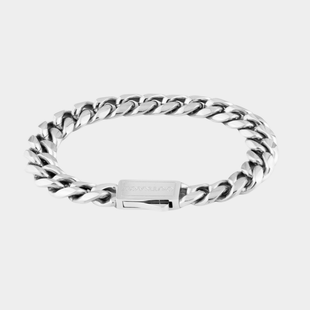 Silver Cuban Chain Bracelet 10MM