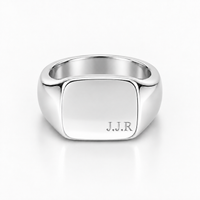 Silver Square Face Signet Ring