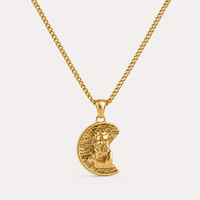 Gold Irregular Zeus God Necklace Pendant