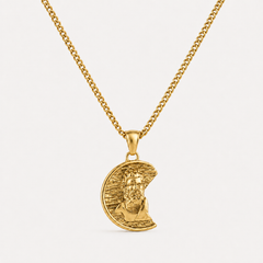 Gold Irregular Zeus God Necklace Pendant