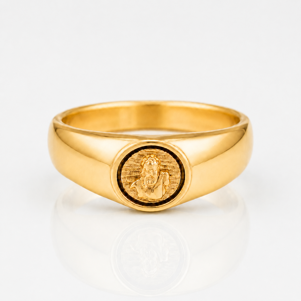 Gold Zeus God Signet Ring