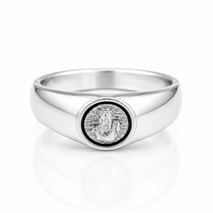 Silver Zeus God Signet Ring