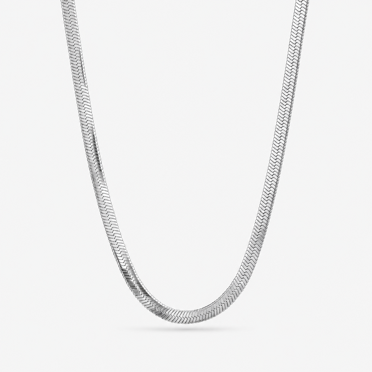 Silver Herringbone Chain Necklace – 5mm