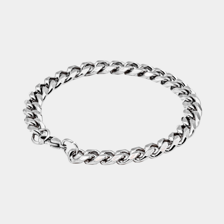 Silver Cuban Chain Bracelet 7MM