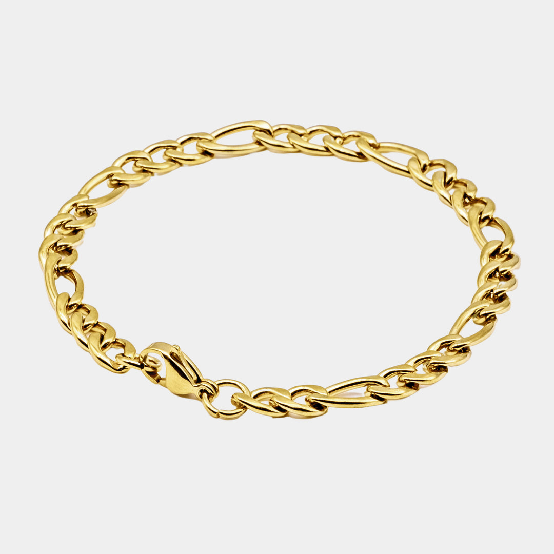Gold Figaro Chain Bracelet 5MM