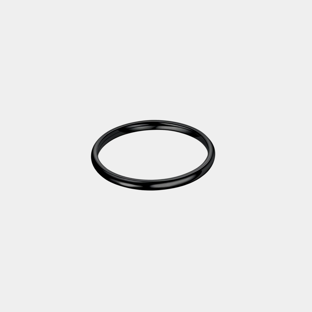 Black Simple Ring 2MM