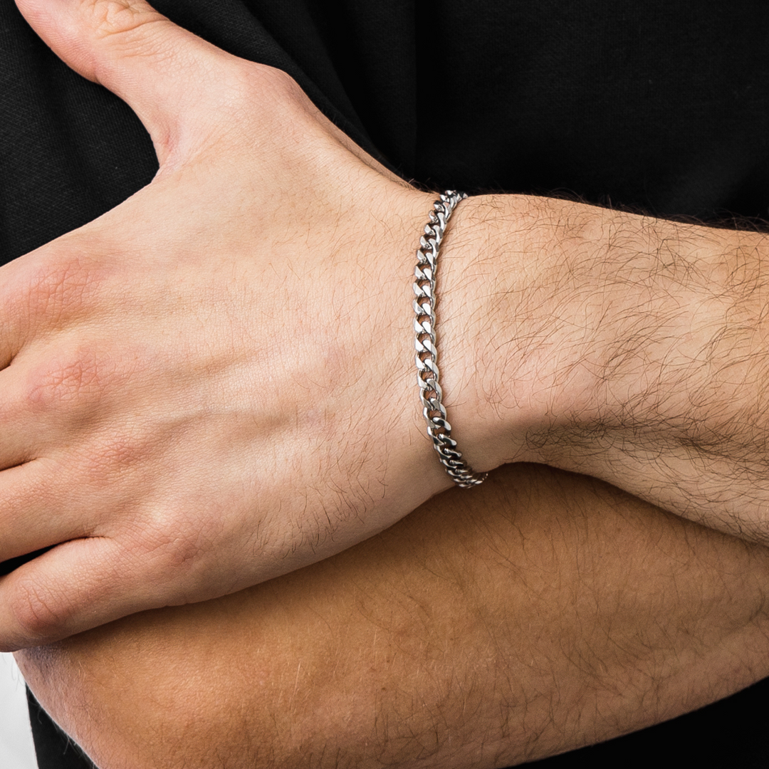 Silver Cuban Chain Bracelet 5MM