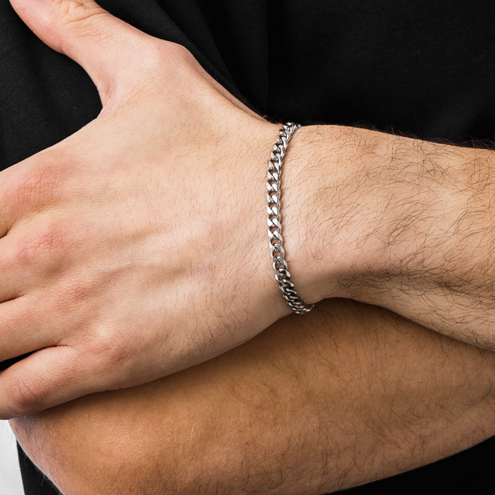 Silver Cuban Chain Bracelet 5MM