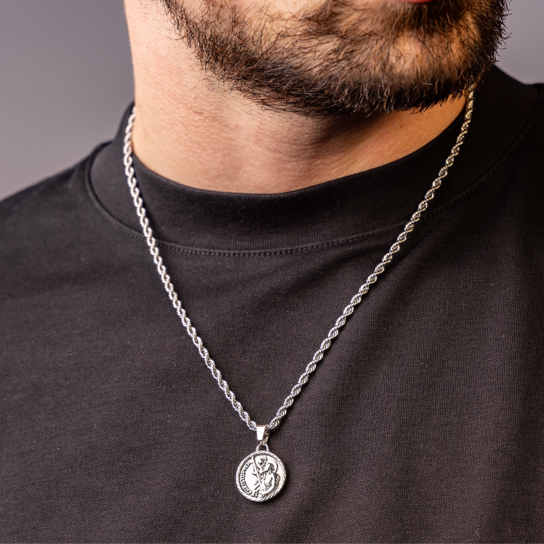 Silver St Christopher Necklace Pendant