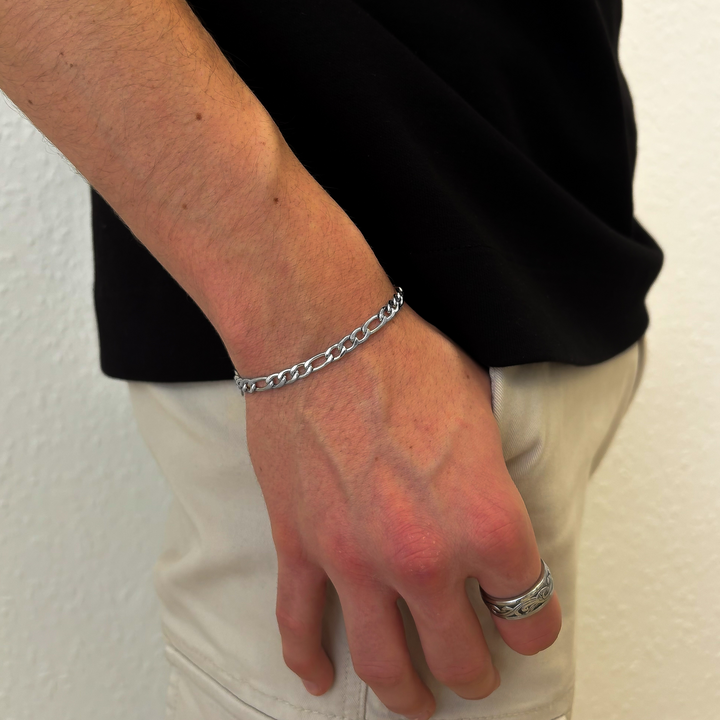 Silver Figaro Chain Bracelet 5MM