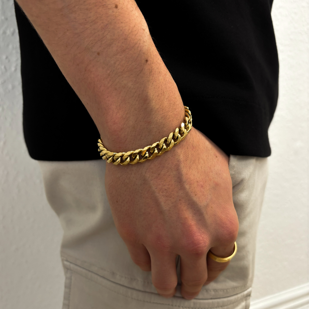 Gold Cuban Chain Bracelet 9MM