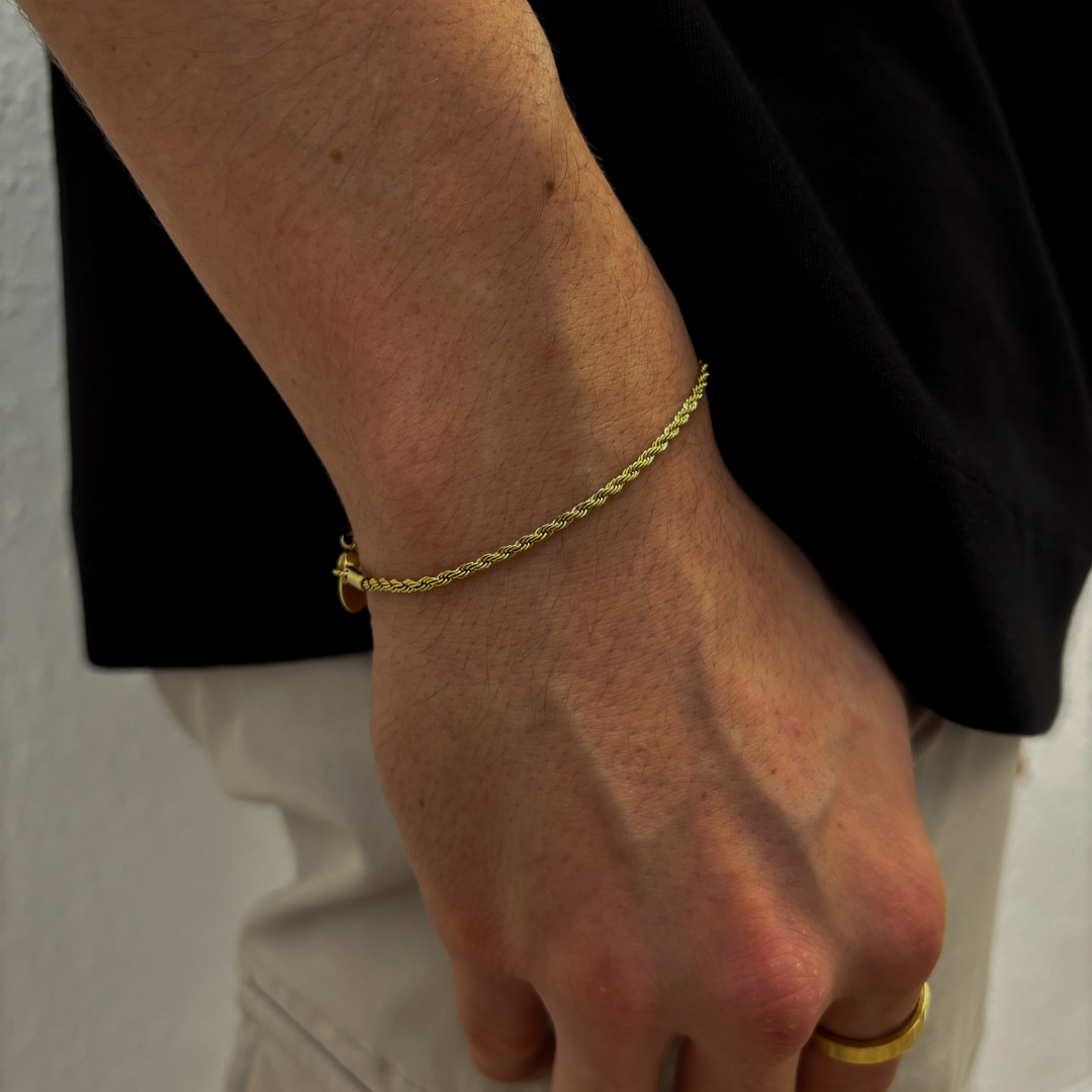 Gold Rope Chain Bracelet 2mm