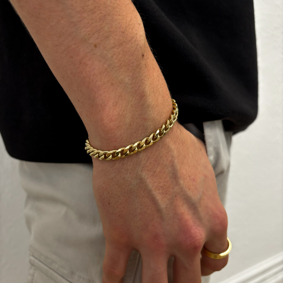 Gold Cuban Chain Bracelet 7MM