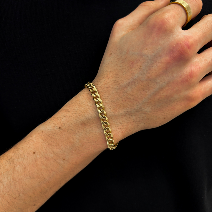 Gold Cuban Chain Bracelet 7MM