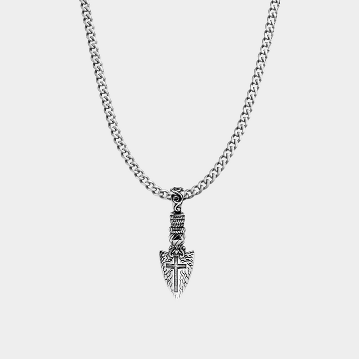 Silver Cross Dagger Necklace Pendant