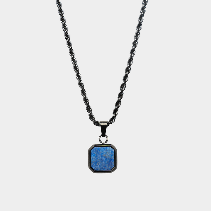 Black Genuine Lapis Lazuli Stone Necklace Pendant