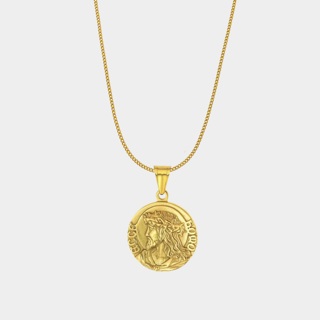 Gold Jesus Necklace Pendant