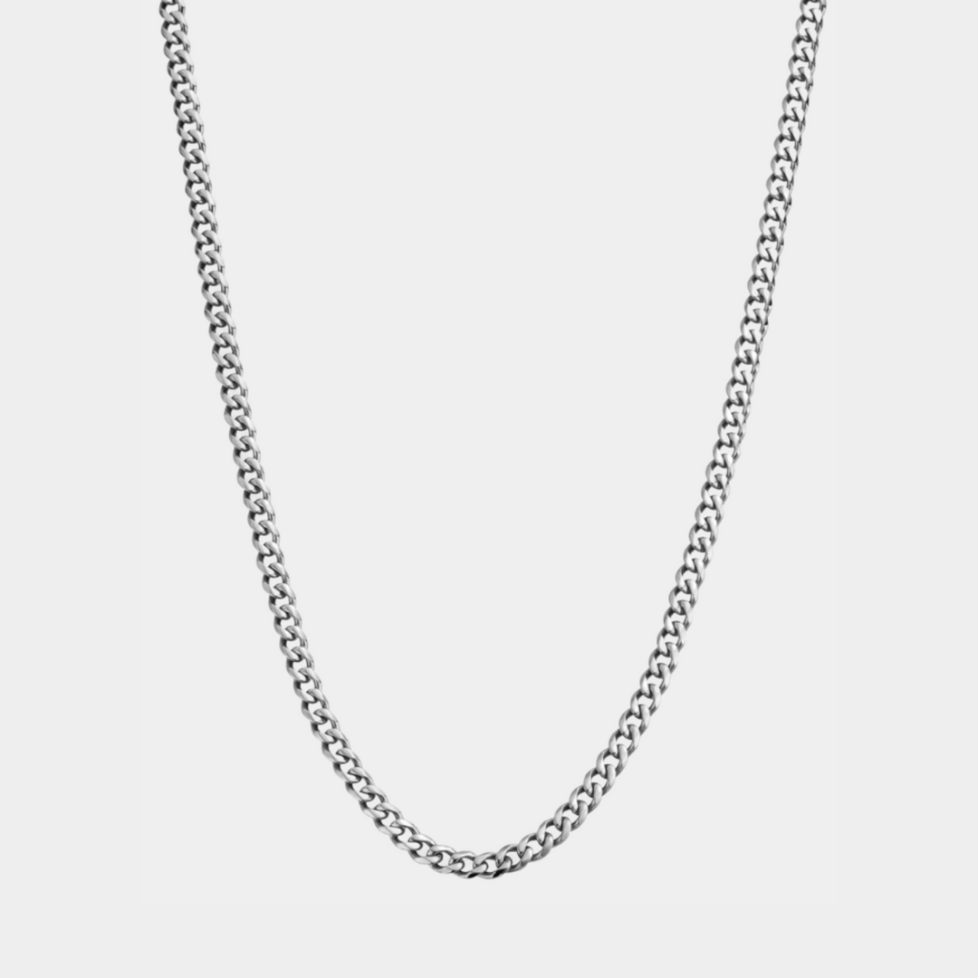 Silver Cuban Chain Necklace 5MM