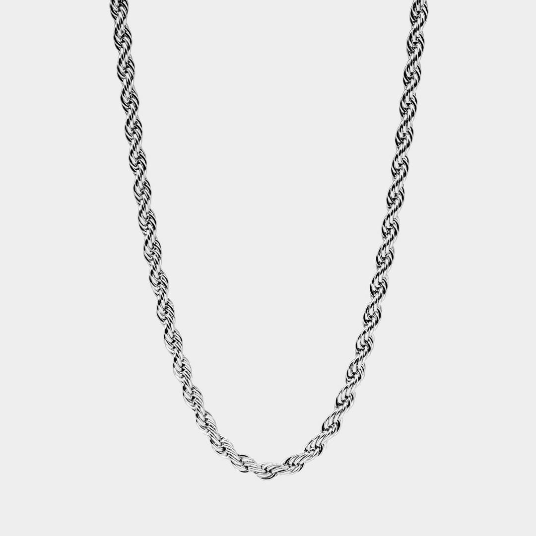 Silver Rope Chain Necklace 5MM