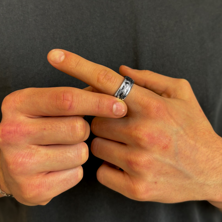 Silver Plant Band Ring