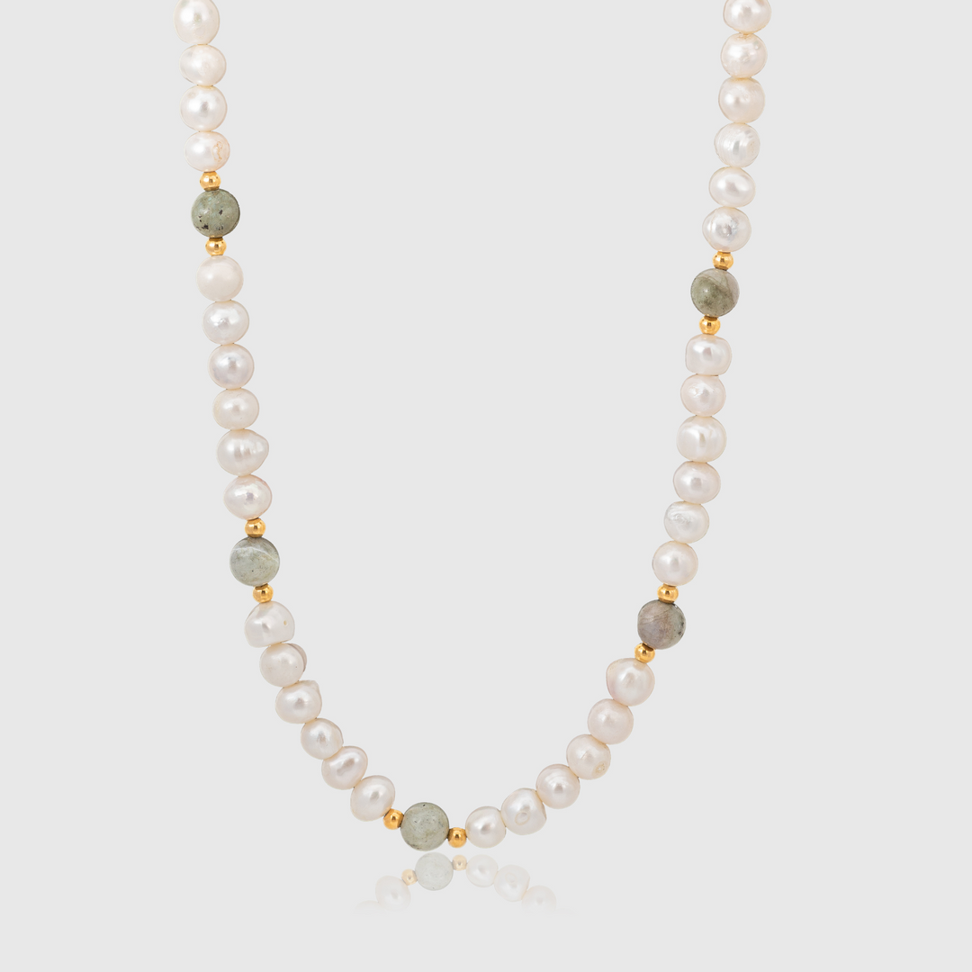 Labradorite Stone - Genuine Pearls Necklaces