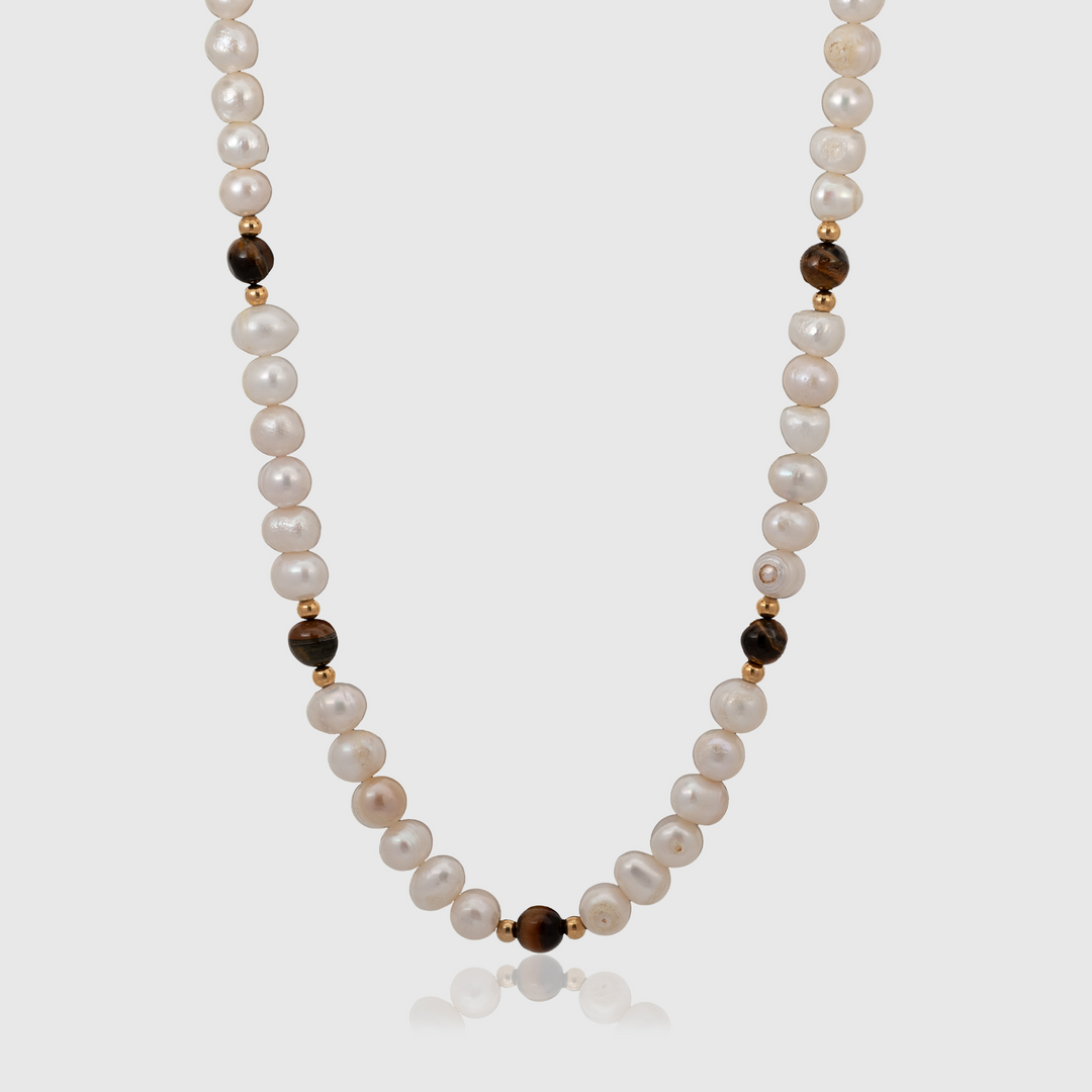 Tiger Eye - Genuine Pearls Necklaces