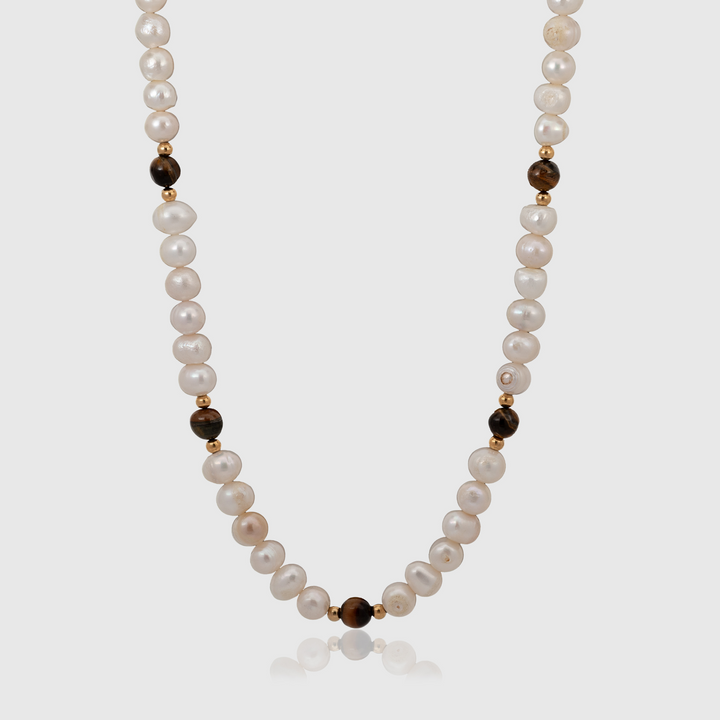 Tiger Eye - Genuine Pearls Necklaces